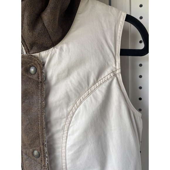 Kuhl Projekt Women's S Cream Goose Down Outdoor Mountain Vest Hood Pockets Zip - Picture 3 of 13